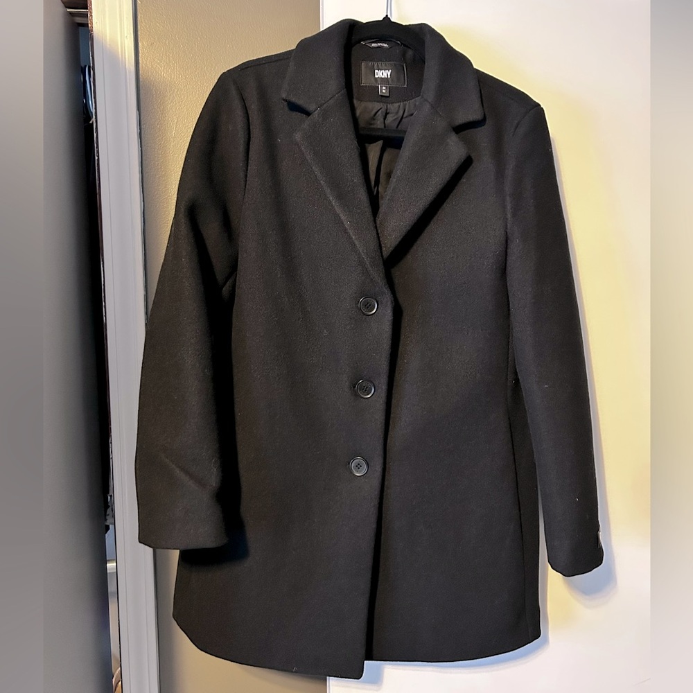 DKNY Women's Pea Coat Wool Blend Jacket Medium
